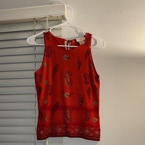 Vintage Oscar de la Renta Red Paisley Tank Top